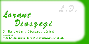 lorant dioszegi business card